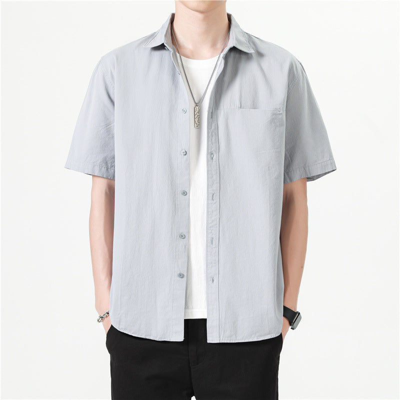 Herren Kurzarm Baumwoll-Shirt Mantel Ideal für Sommer