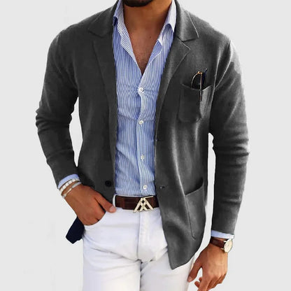 Herren-Wickeljacke mit strukturiertem Kragen und taillierter Passform | Ideal für Frühling und Herbst