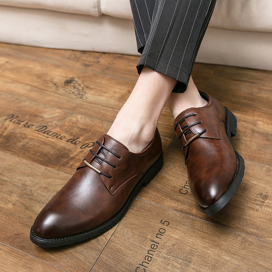 Herren Business Lederschuhe mit Rundem Zeh und Rutschfester Sohle | Ideal für alle Jahreszeiten