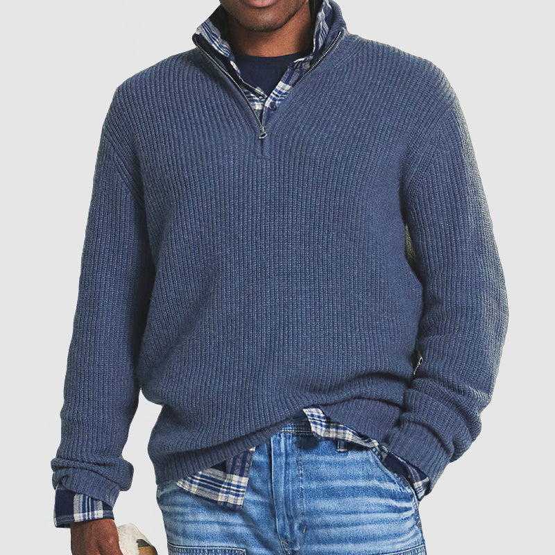 Strickpullover mit Reißverschluss für Herren | Ideal für Herbst und Winter