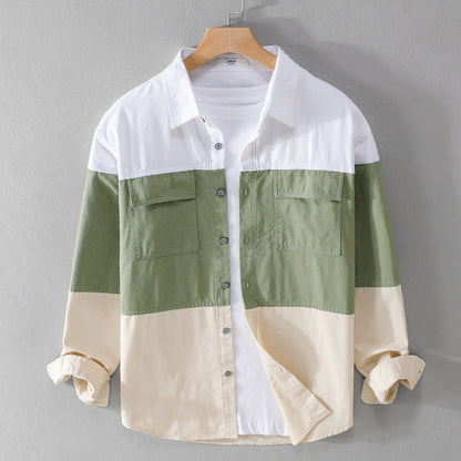 Baumwoll Cardigan Hemd mit Ziernähten und Langarm | Ideal für Frühling und Herbst