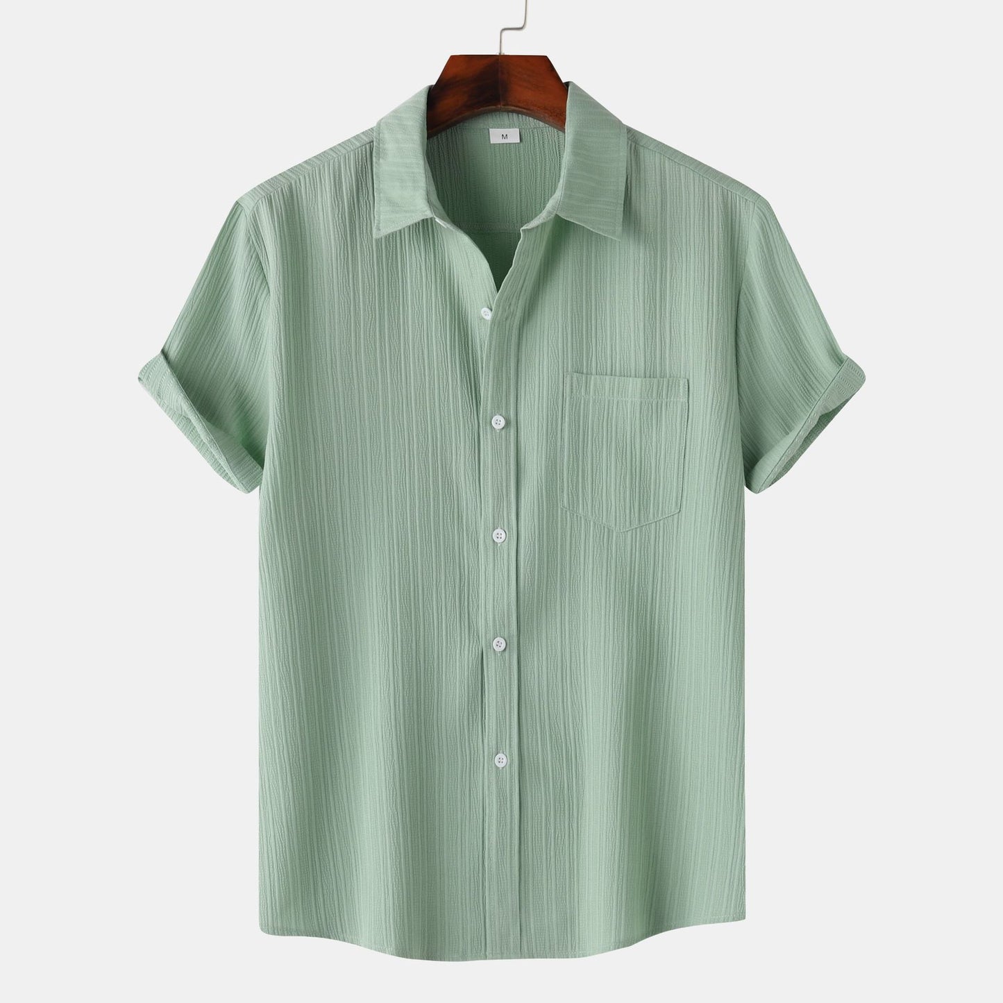 Herren Einfarbiges Polo-Kragen Kurzarm-Shirt Ideal für den Sommer