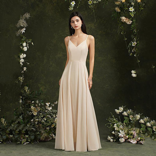 Tiefes V-Spitzen Langkleid mit Mittlerer Taille | Ideal für Frühling und Sommer