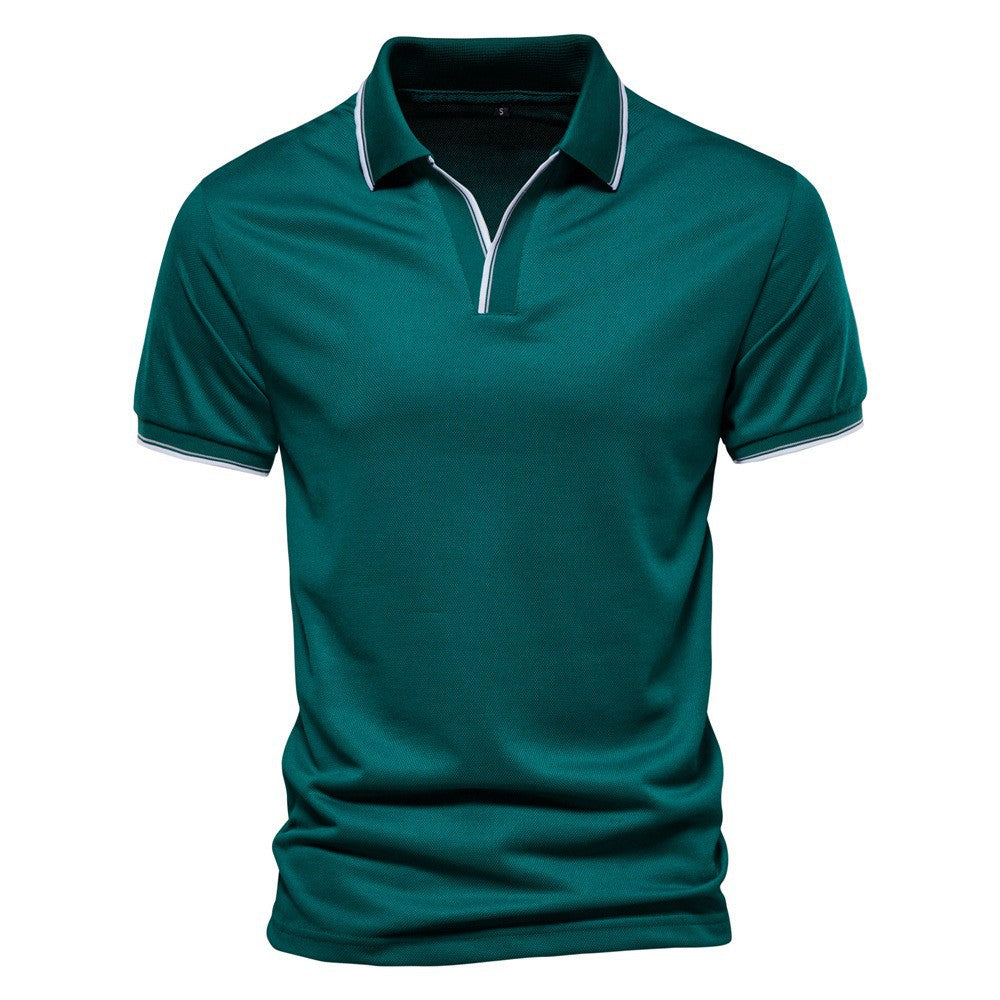 Herren Einfarbiges V-Ausschnitt Kurzarm Shirt – Ideal für den Sommer