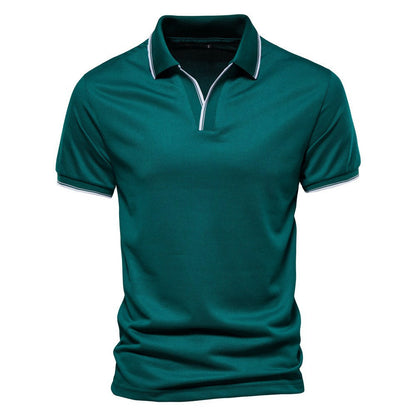 Herren Einfarbiges V-Ausschnitt Kurzarm Shirt – Ideal für den Sommer