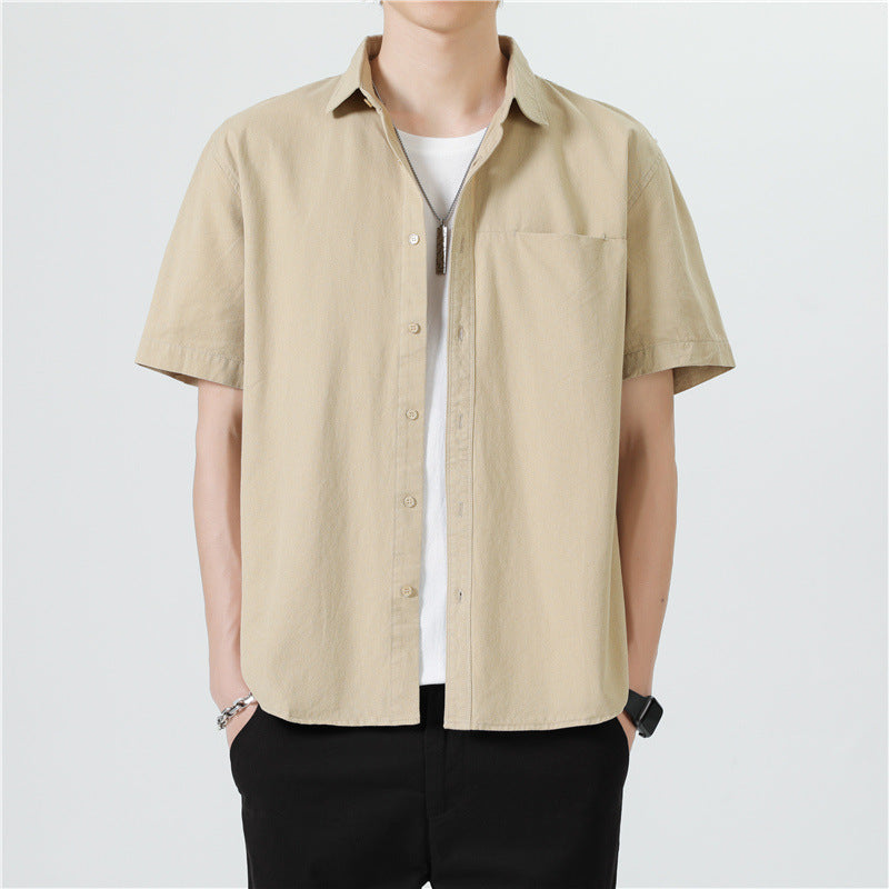 Herren Kurzarm Baumwoll-Shirt Mantel Ideal für Sommer