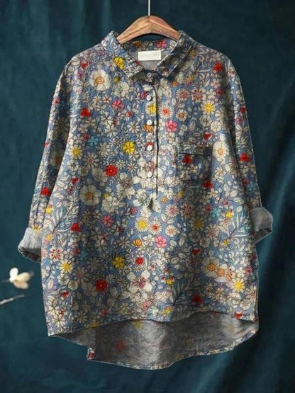 Bluse mit Blumenmuster aus leichtem Stoff | Ideal für Frühling und Sommer