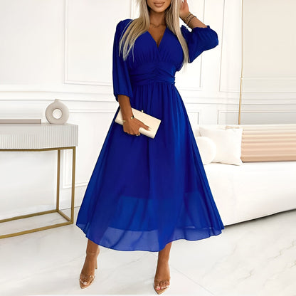 Leichtes Seiden-Chiffon-Kleid mit fließendem Schnitt | Ideal für Frühling und Sommer