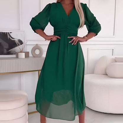 Leichtes Seiden-Chiffon-Kleid mit fließendem Schnitt | Ideal für Frühling und Sommer