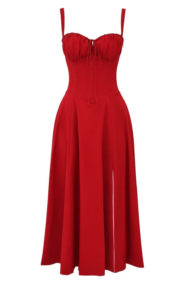 Kleid mit Korsett-Detail, Figurbetonter Oberteil und Fließendem Rock | Ideal für Frühling und Sommer