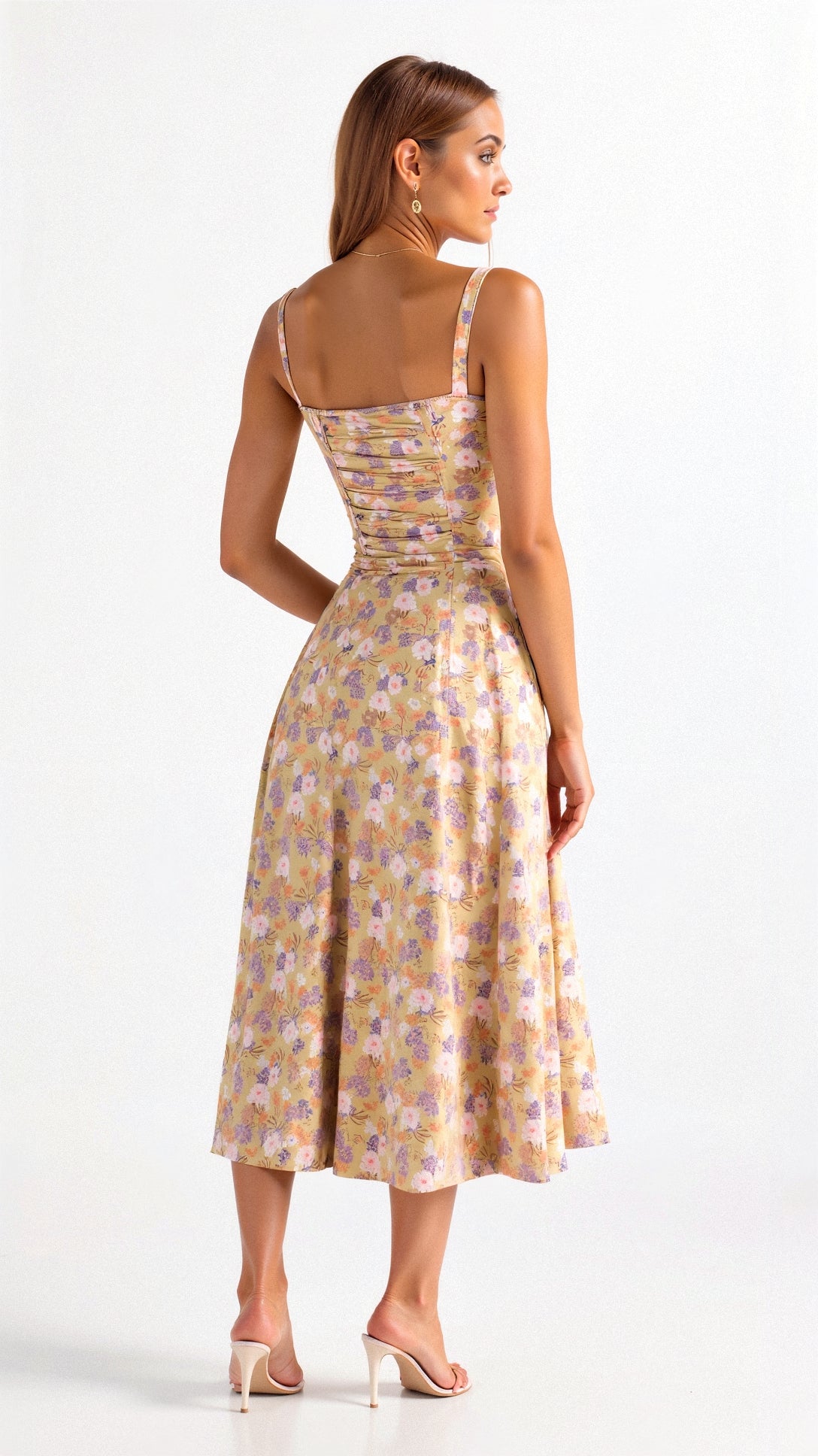 Kleid mit Korsett-Detail, Figurbetonter Oberteil und Fließendem Rock | Ideal für Frühling und Sommer
