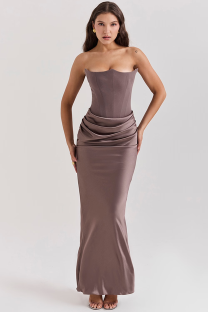 Korsett-Maxikleid mit Taillenbetonendem Design | Ideal für Frühling und Herbst