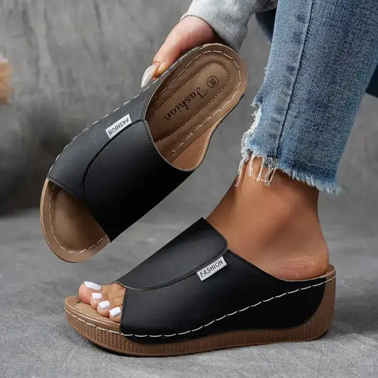 Offene Zehen Mesh Leder Sandalen mit Fußgewölbeunterstützung | Ideal für den Sommer