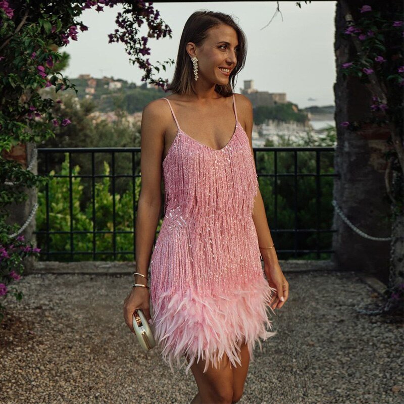 Paillettenkleid im Figurbetonten Cocktail-Stil mit Ärmellosem Schnitt | Ideal für Frühling und Sommer