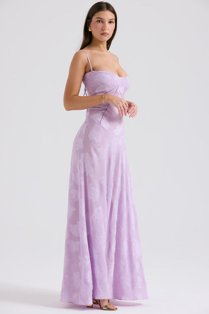 Spitzen-Maxikleid mit schimmerndem Stoff | Perfekt für Frühling & Sommer