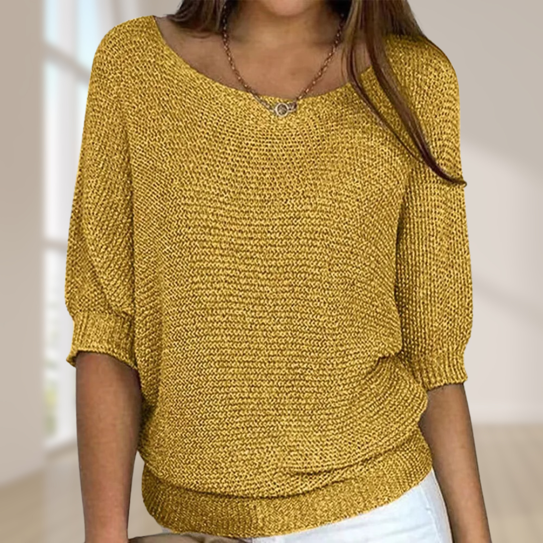 Strickpullover mit halben Ärmeln