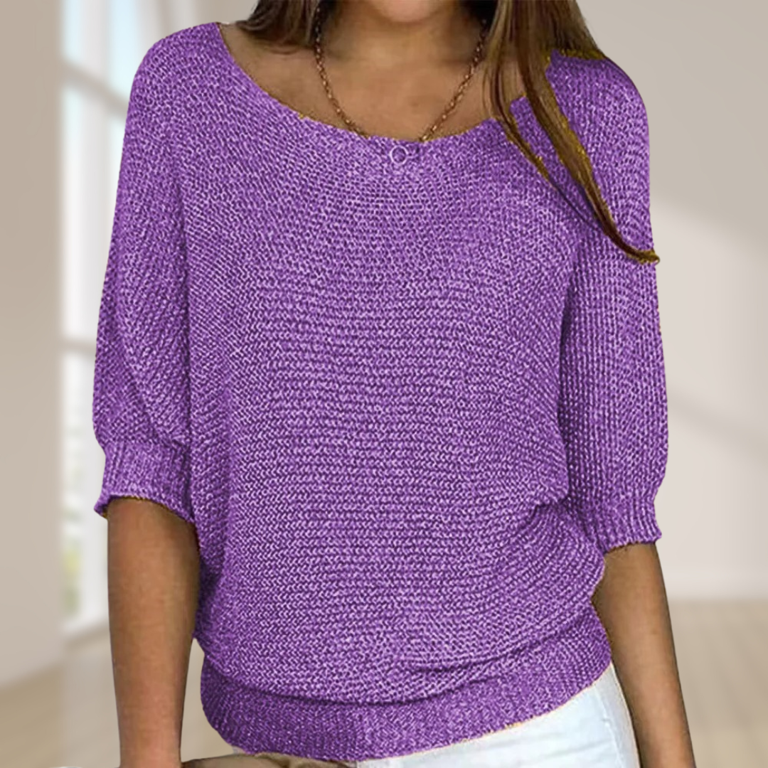 Strickpullover mit halben Ärmeln