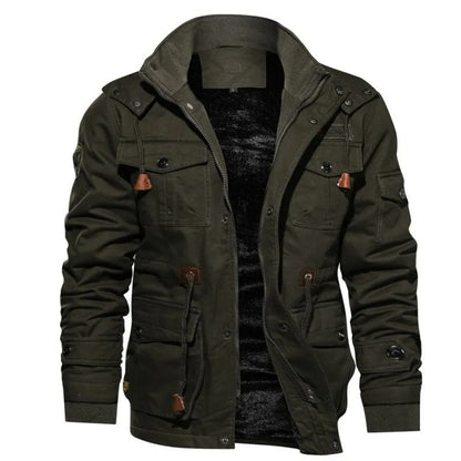 Herren Winter-Taktische Jacke mit Kapuze und Plüschfutter | Ideal Für Den Winter