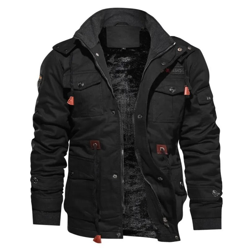 Herren Winter-Taktische Jacke mit Kapuze und Plüschfutter | Ideal Für Den Winter