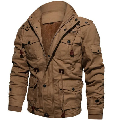 Herren Winter-Taktische Jacke mit Kapuze und Plüschfutter | Ideal Für Den Winter