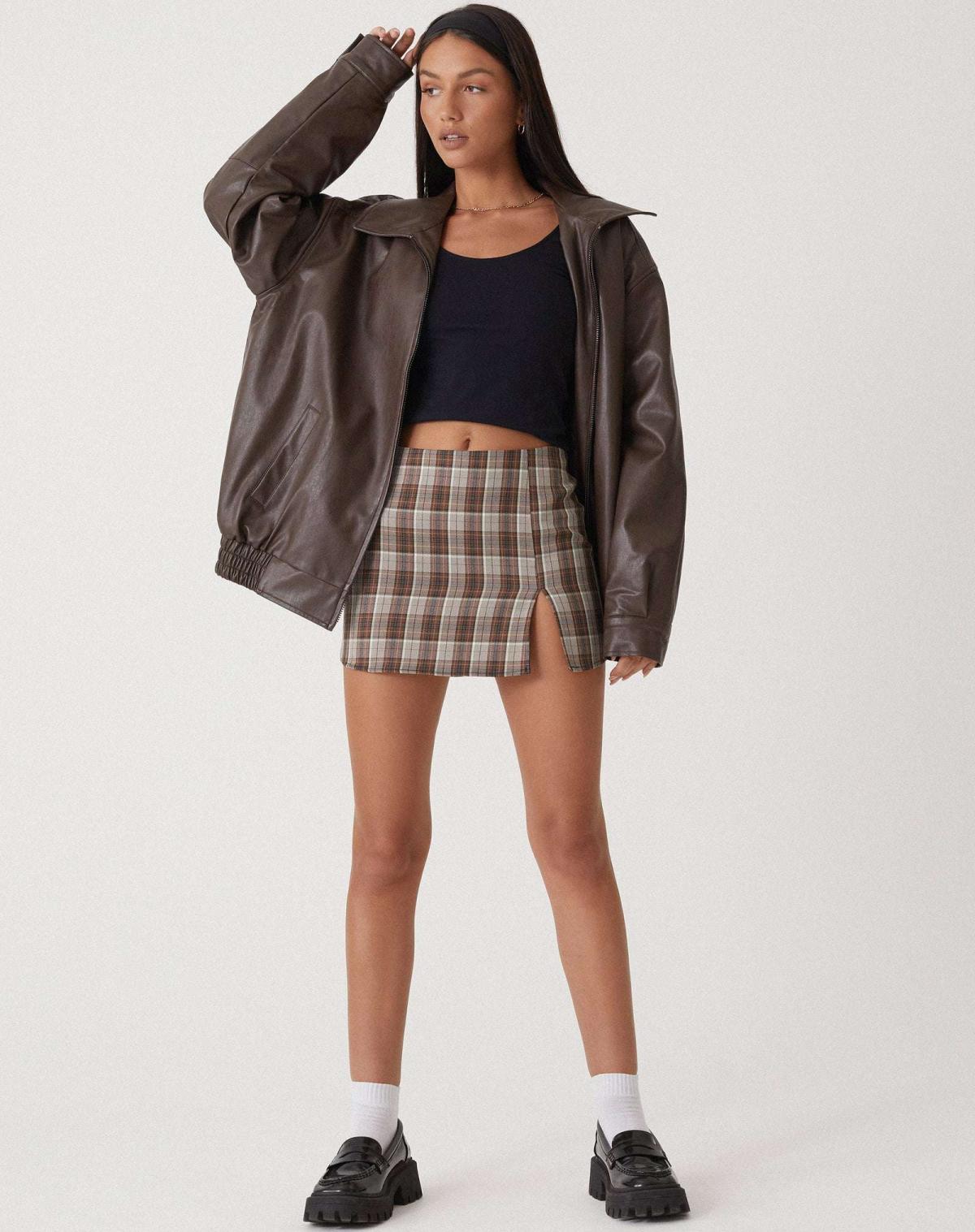 Oversized Kunstlederjacke mit lockerem Schnitt | Ideal für Frühling & Herbst